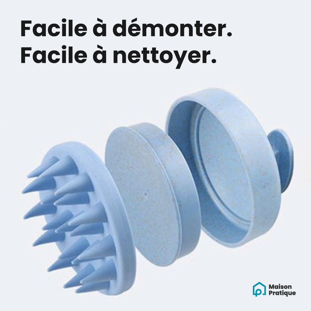 Brosse de nettoyage et massage du cuir chevelu