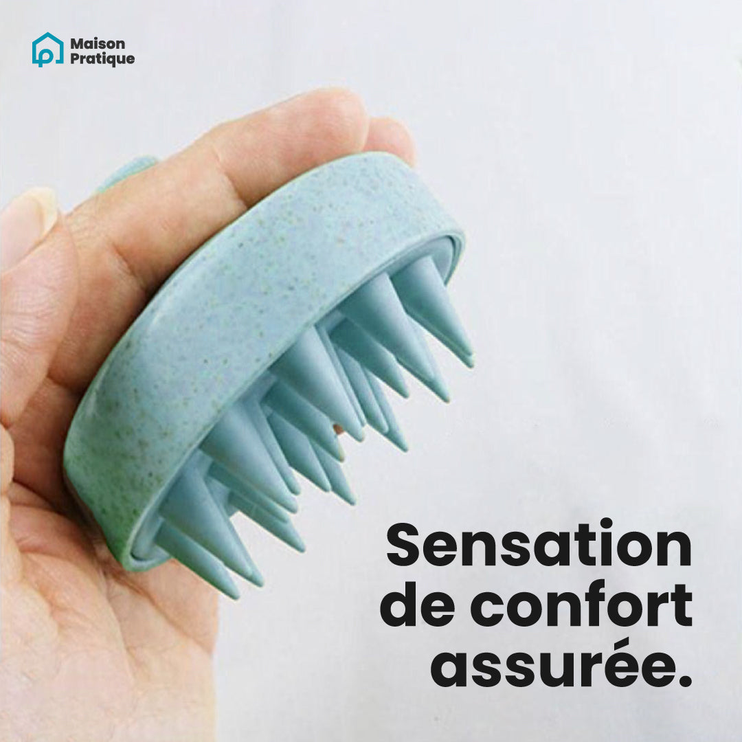 Brosse de nettoyage et massage du cuir chevelu