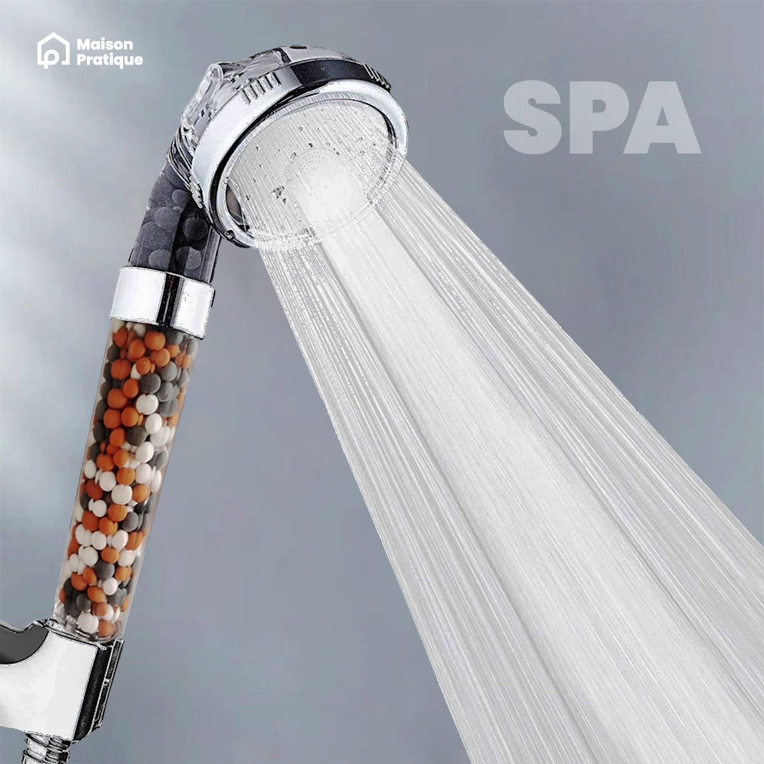 Pommeau de douche Spa | 3 fonctions | Billes éco-thermales mixtes