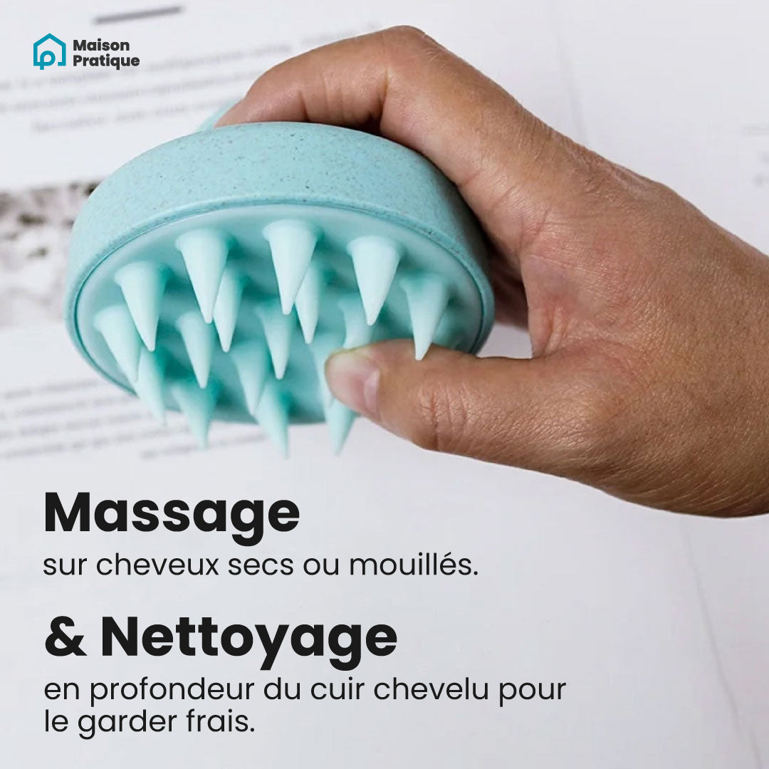 Brosse de nettoyage et massage du cuir chevelu