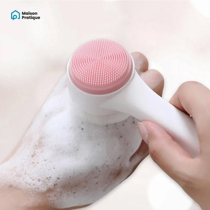 Brosse manuelle nettoyante et exfoliante pour le visage | 2-en-1