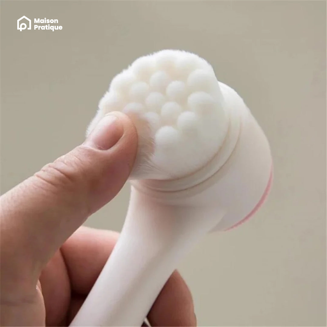 Brosse manuelle nettoyante et exfoliante pour le visage | 2-en-1