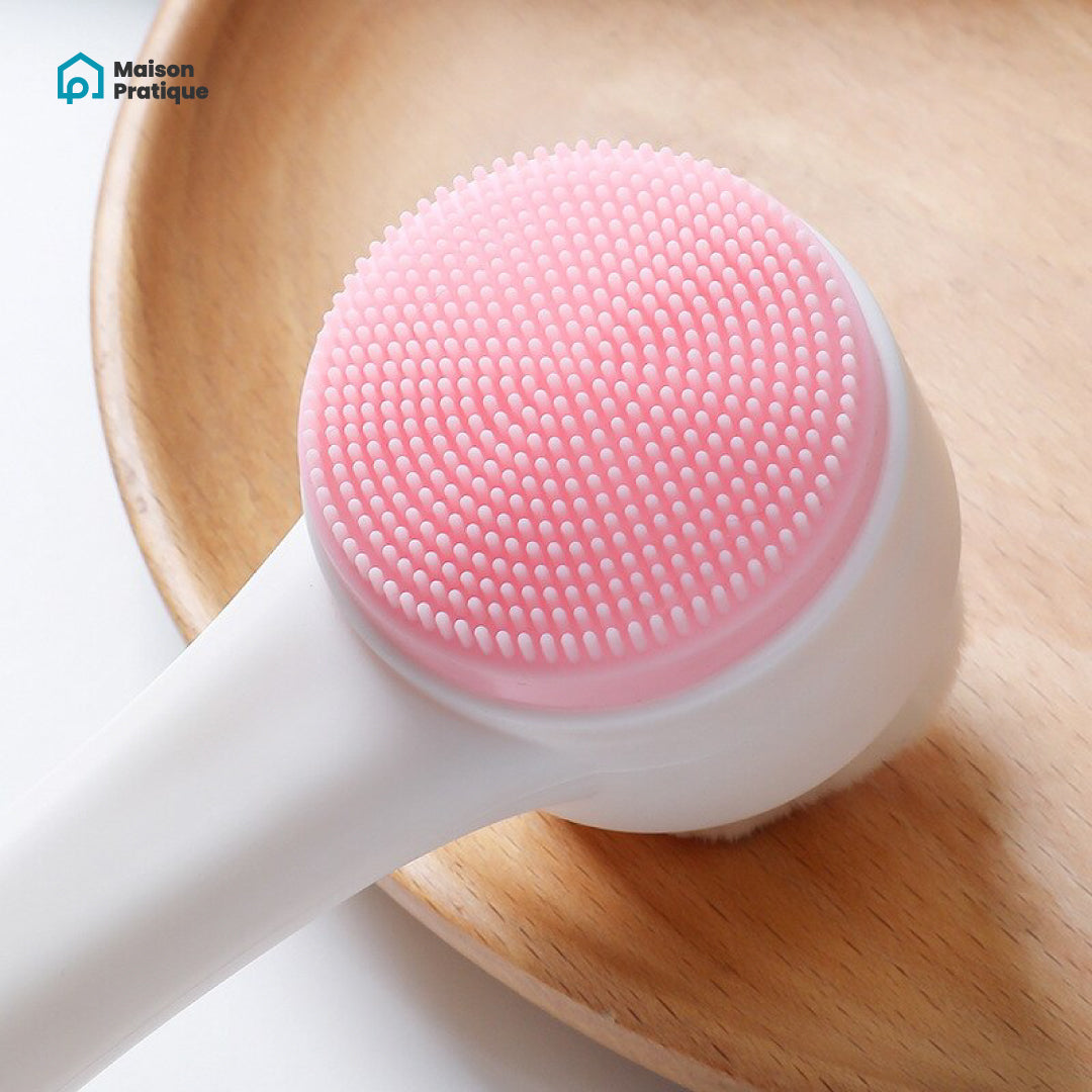 Brosse manuelle nettoyante et exfoliante pour le visage | 2-en-1